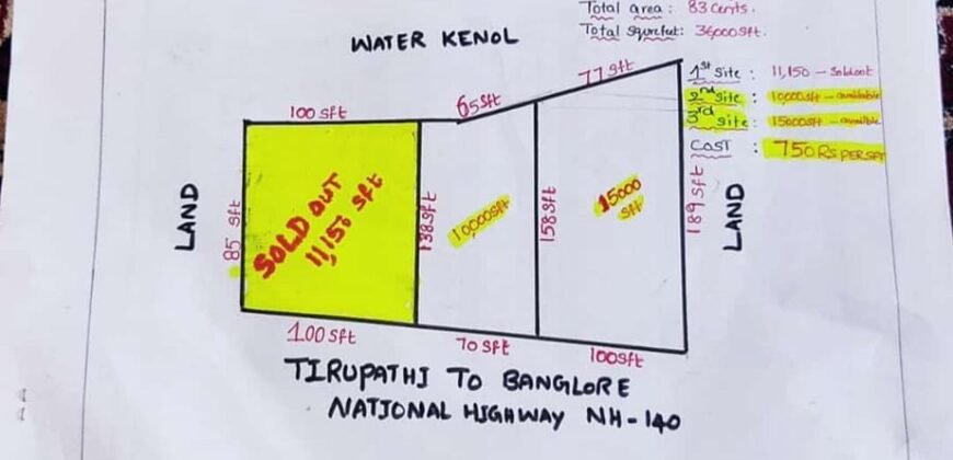 Land at Bangalore Tirupathi Road