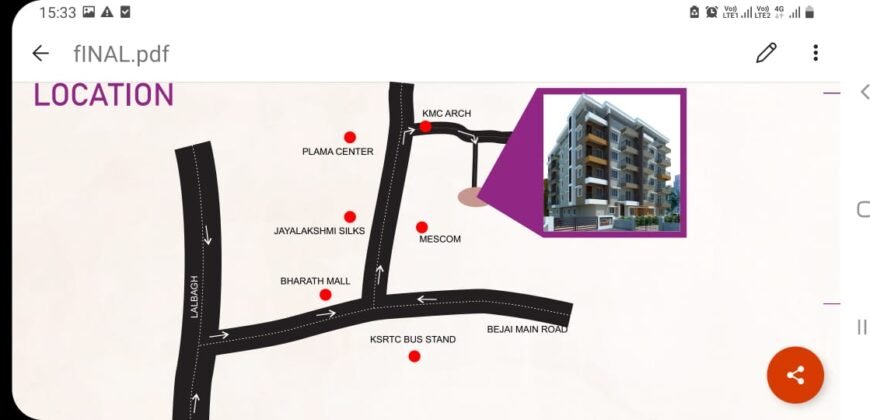 3 Bhk flat for sale at Bejai